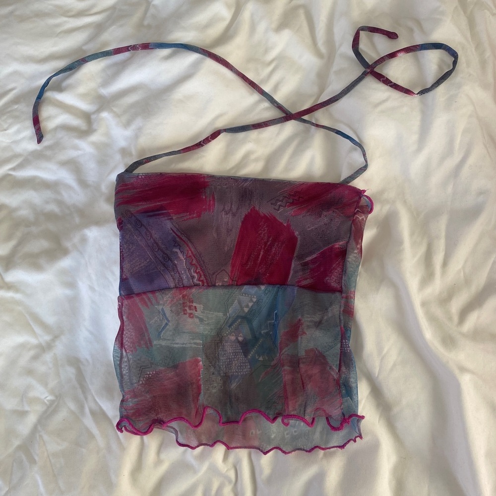 mesh handmade top 🤍